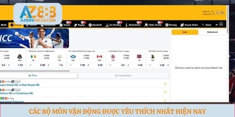 Các bộ môn vận động được yêu thích nhất hiện nay