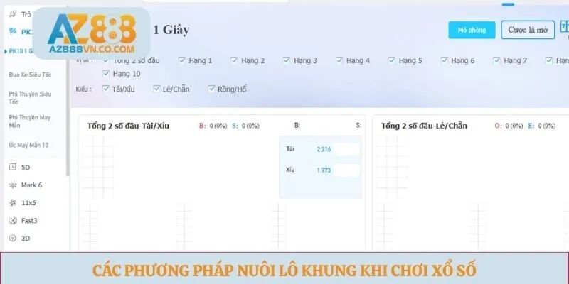 Các phương pháp nuôi lô khung khi chơi xổ số