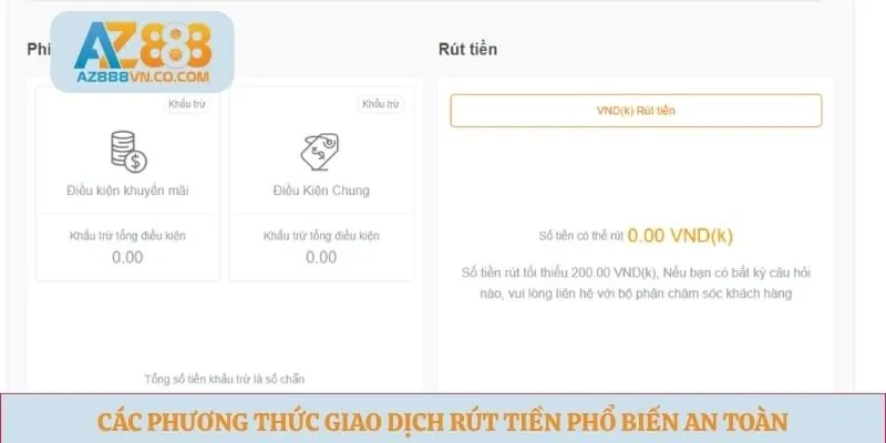 Các phương thức giao dịch rút tiền phổ biến an toàn 