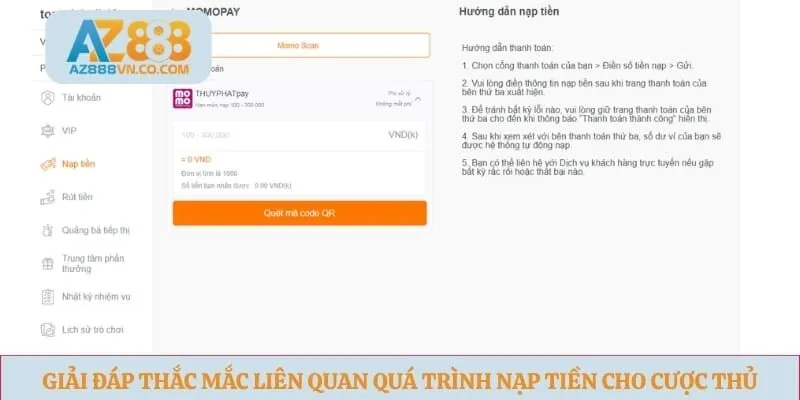 Giải đáp thắc mắc liên quan quá trình nạp tiền cho cược thủ