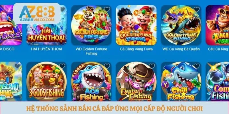 Hệ thống sảnh bắn cá đáp ứng mọi cấp độ người chơi