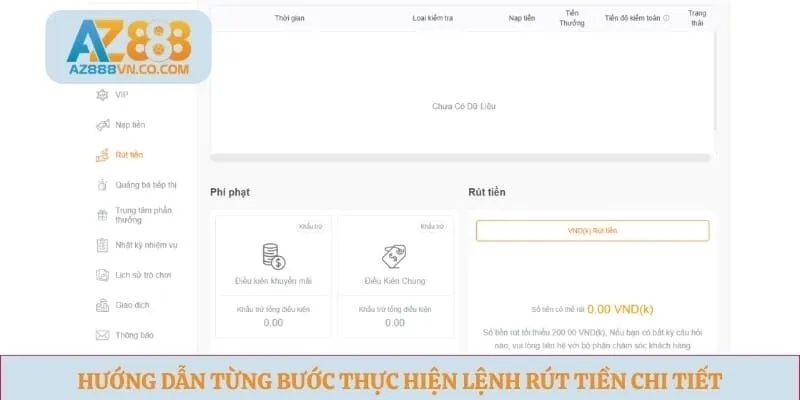 Hướng dẫn từng bước thực hiện lệnh rút tiền chi tiết
