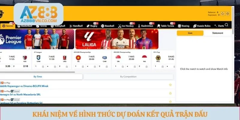 Khái niệm về hình thức dự đoán kết quả trận đấu