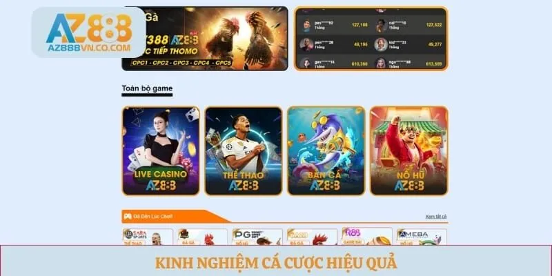 Kinh nghiệm cá cược hiệu quả 