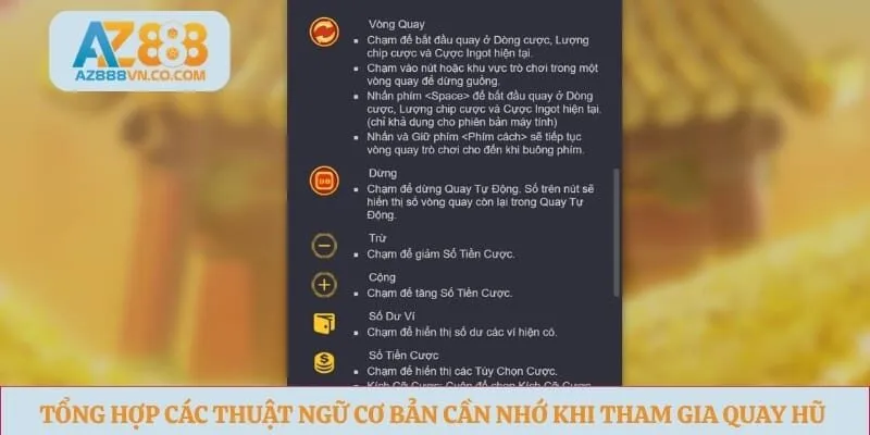Tổng hợp các thuật ngữ cơ bản cần nhớ khi tham gia quay hũ tại Az888